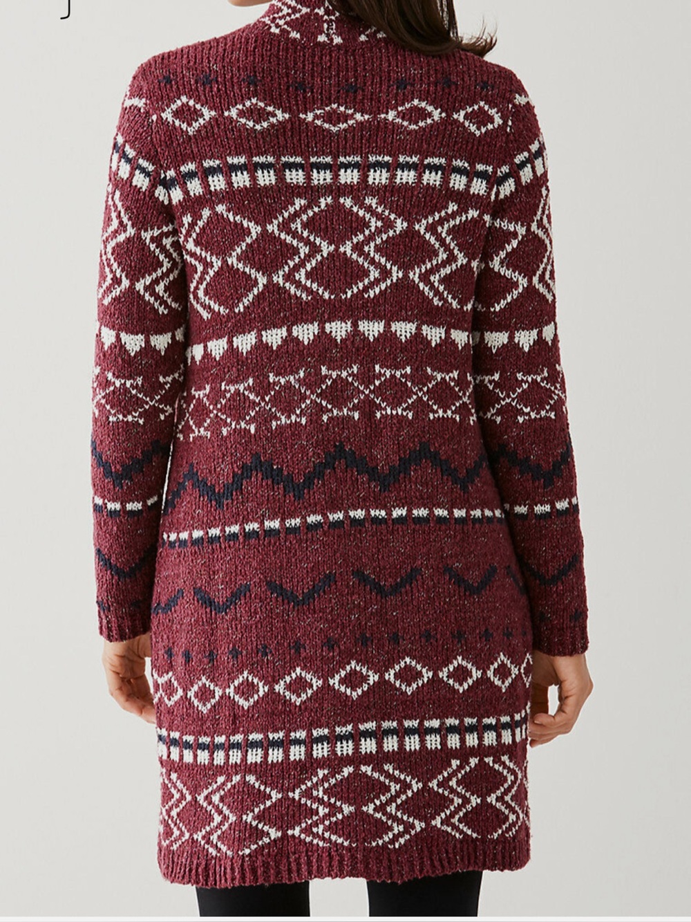 JJill Jacquard multi print long cardigan-Sz M - Picture 8 of 10
